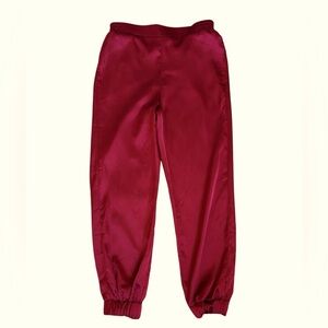 Sincerely Jules Satin Red Jogger Pants